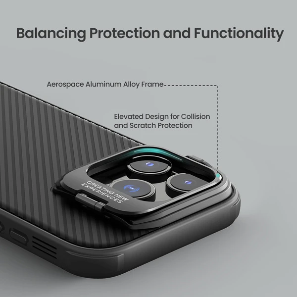 خرید گارد ضد ضربه مگنتی استند دار iPhone 16 Pro Max مارک نیلکین مدل Camshield Prop Magnetic Hollow Version