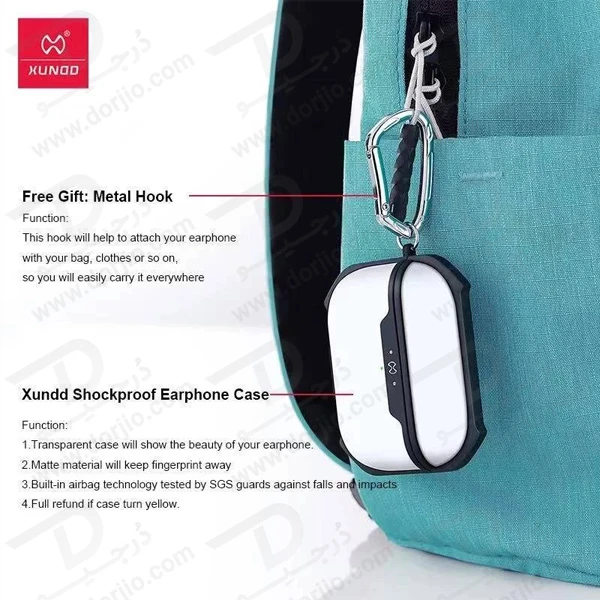 قاب کریستالی شفاف AirPods 4 برند Xundd سری Beatle