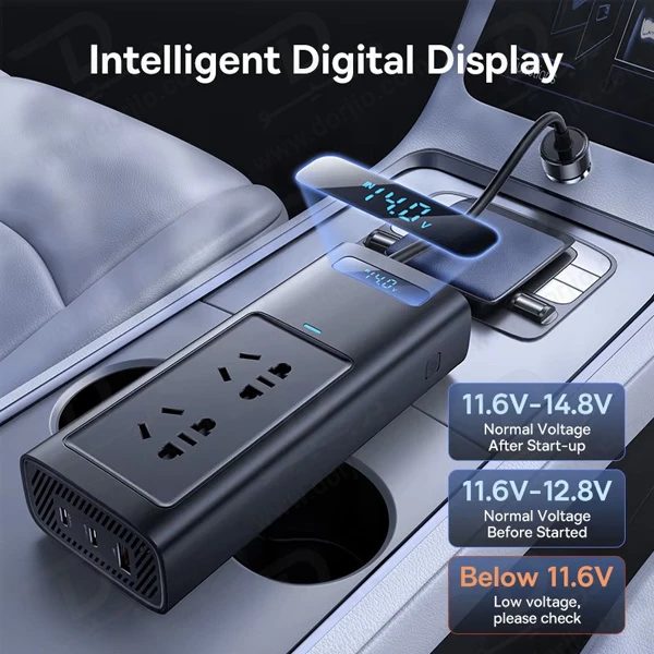 خرید اینورتر برق خودرو 150 وات با شارژ سریع 30 وات مارک Baseus مدل BS-CI15-05 خرید اینورتر برق خودرو 150 وات با شارژ سریع 30 وات مارک Baseus مدل BS-CI15-05