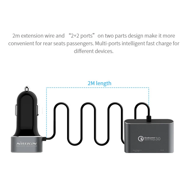 خرید شارژر فندکی 57 وات 4 پورت مارک نیلکین PowerShare