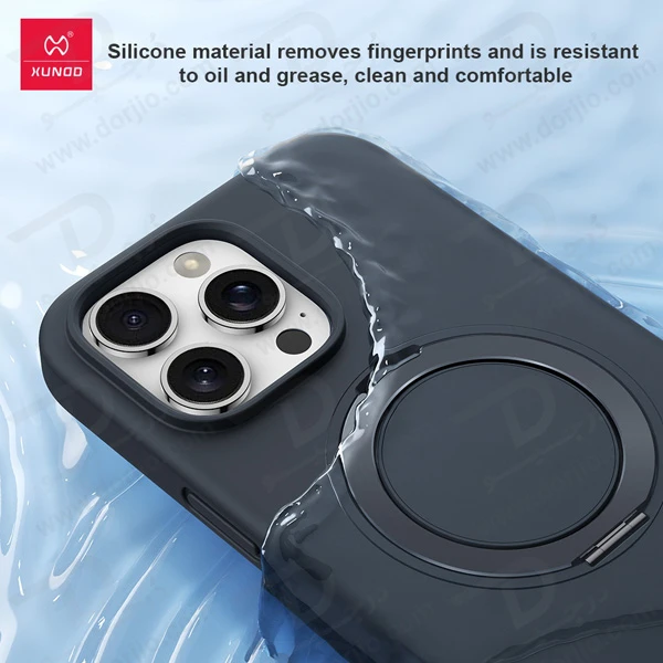 خرید قاب سیلیکونی رینگ استند مگ سیف iPhone 16 Pro مارک XUNDD سری Reno Magnetic Holder