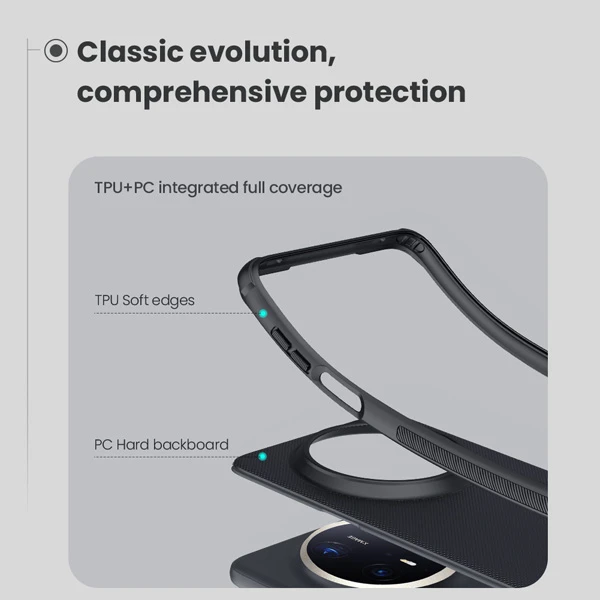 خرید قاب ضد ضربه مگنتی Huawei Mate 70 Pro مارک نیلکین مدل Super Frosted Shield Pro Magnetic