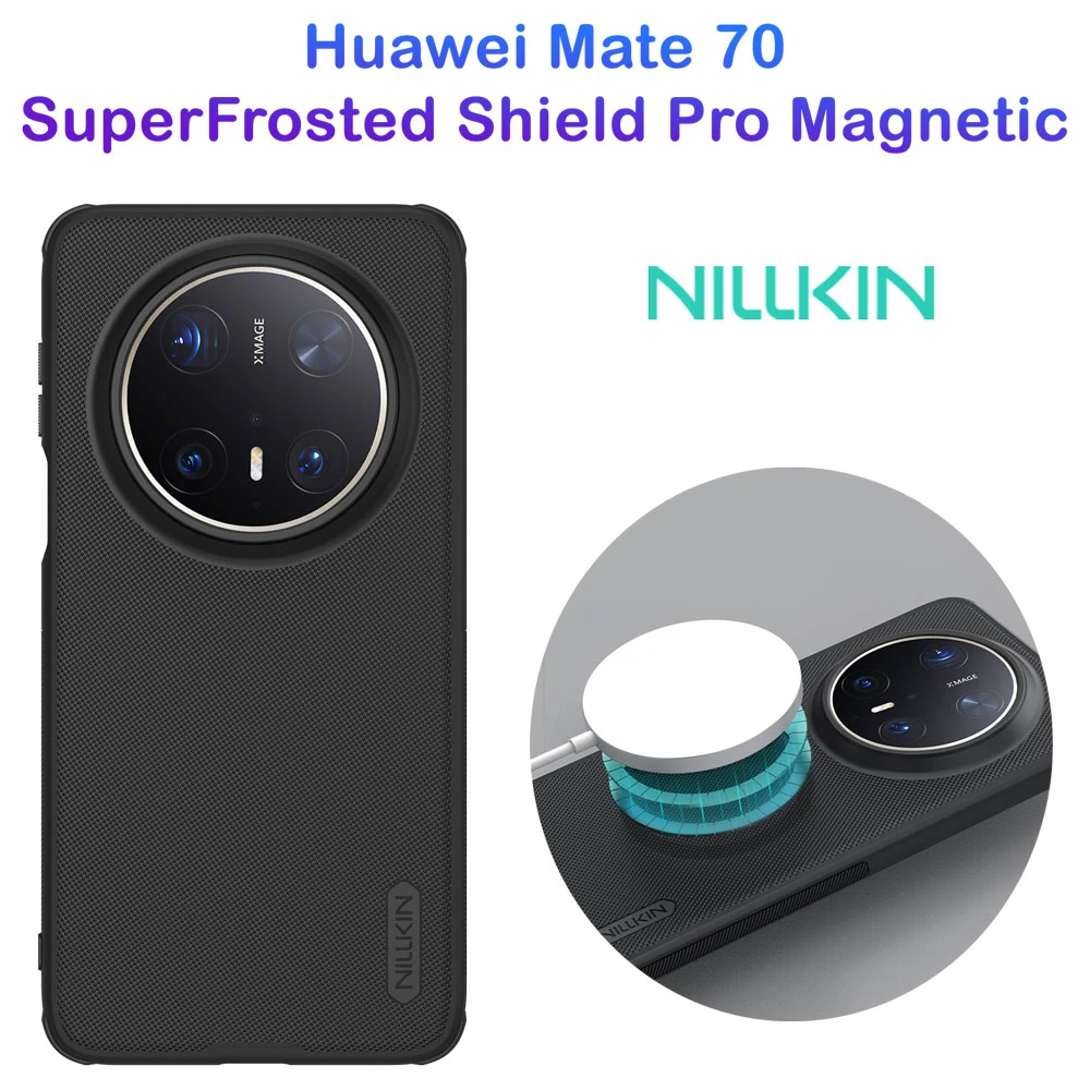 خرید قاب ضد ضربه مگنتی Huawei Mate 70 مارک نیلکین مدل Super Frosted Shield Pro Magnetic