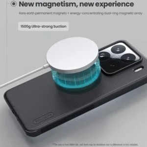 خرید قاب ضد ضربه مگنتی Xiaomi 15 Pro مارک نیلکین مدل Super Frosted Shield Pro Magnetic