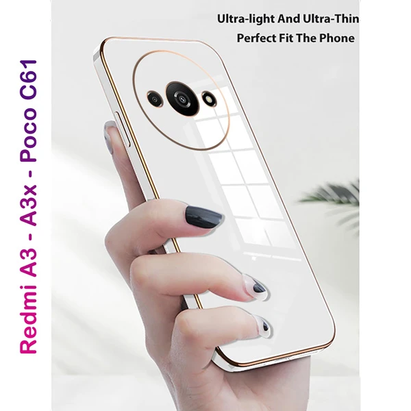 خرید قاب ژله ای فریم طلایی Xiaomi Redmi A3-A3x مدل My Case