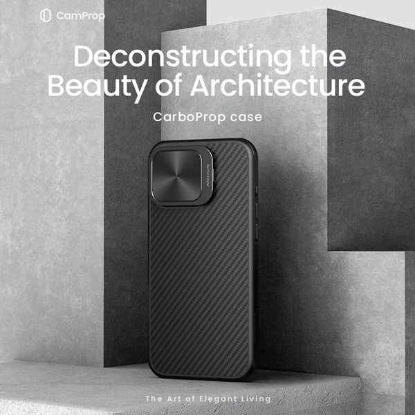خرید قاب کربنی مگنتی کمرا استند iPhone 16 Pro Max مارک نیلکین مدل CarboProp Magnetic