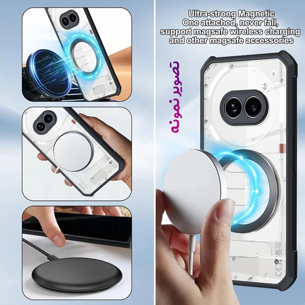 خرید گارد شفاف رینگ استند مگ سیف Nothing Phone 2A مارک XUNDD سری Beatle Rotatable Magnetic