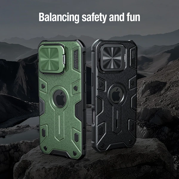 خرید گارد ضد ضربه مگنتی کمرا استند iPhone 16 Pro Max مارک نیلکین مدل Camshield Armor Prop
