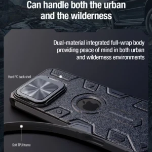 خرید گارد ضد ضربه مگنتی کمرا استند iPhone 16 Pro Max مارک نیلکین مدل Camshield Armor Prop