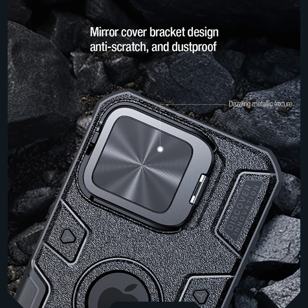 خرید گارد ضد ضربه مگنتی کمرا استند iPhone 16 Pro مارک نیلکین مدل Camshield Armor Prop