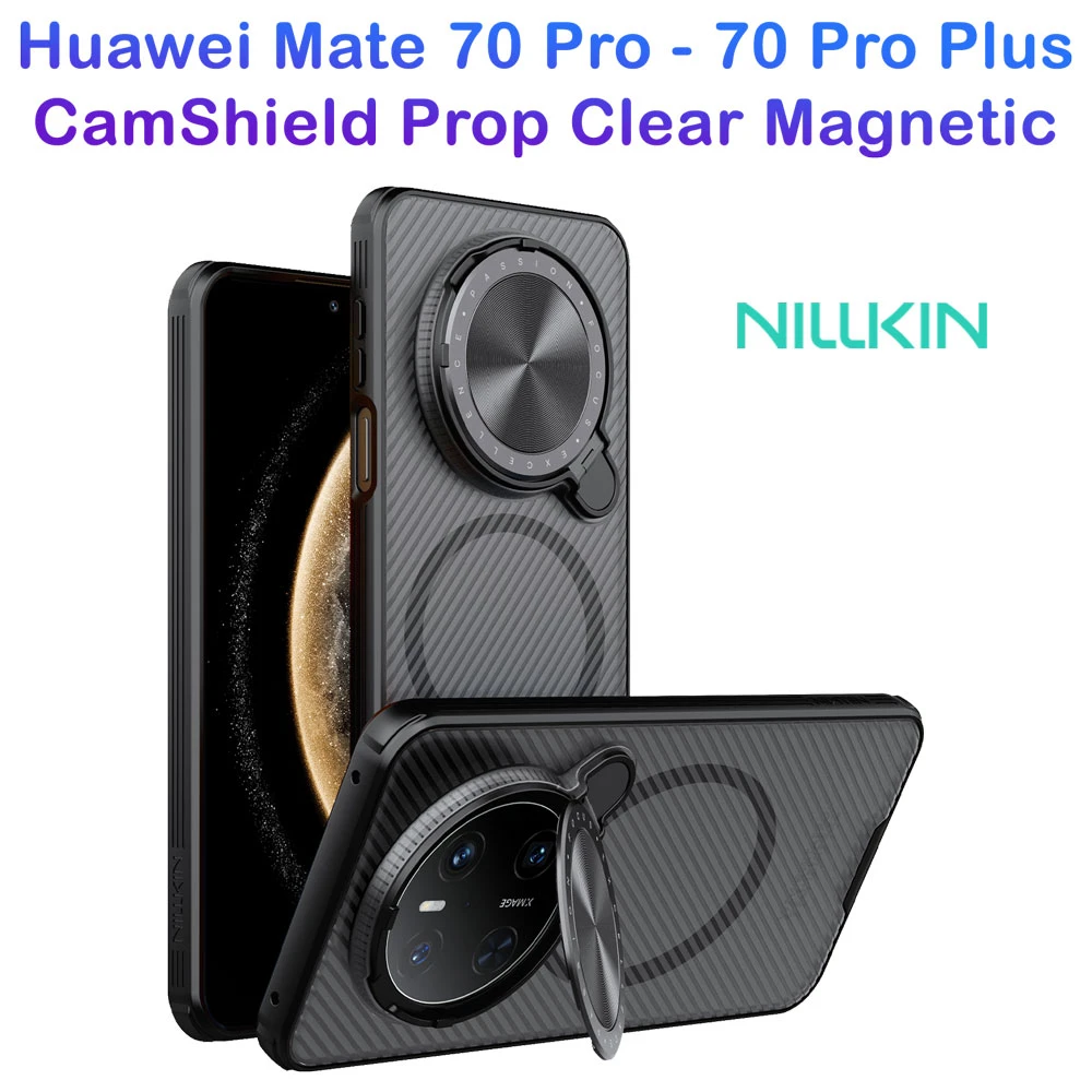 خرید گارد مگ سیف نیمه شفاف کمرا استند Huawei Mate 70 Pro Plus مارک نیلکین مدل Camshield Prop Clear