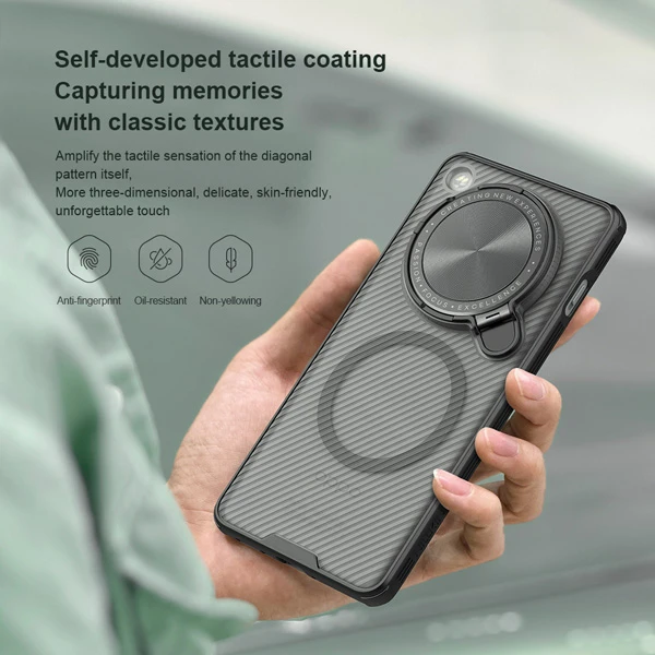 خرید گارد مگ سیف نیمه شفاف کمرا استند Oppo Find X8 Pro مارک نیلکین مدل Camshield Prop Clear