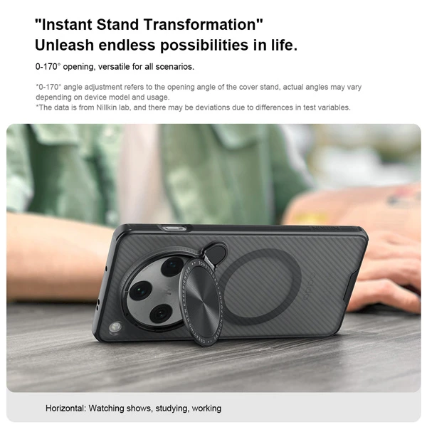 خرید گارد مگ سیف نیمه شفاف کمرا استند Oppo Find X8 Pro مارک نیلکین مدل Camshield Prop Clear