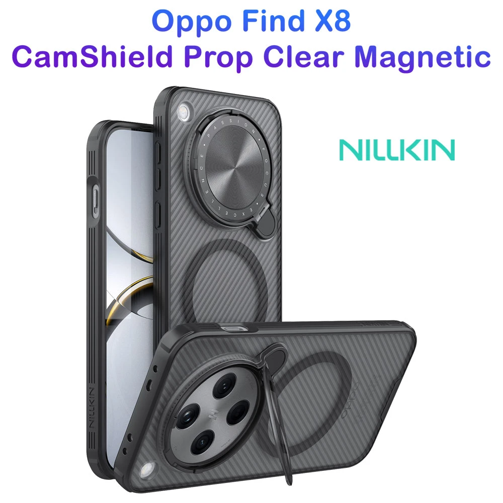 خرید گارد مگ سیف نیمه شفاف کمرا استند Oppo Find X8 مارک نیلکین مدل Camshield Prop Clear