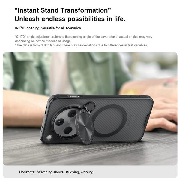 خرید گارد مگ سیف نیمه شفاف کمرا استند Oppo Find X8 مارک نیلکین مدل Camshield Prop Clear