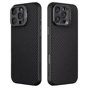 خرید گارد کربنی مگنتی کمرا استند iPhone 16 Pro Max مارک نیلکین مدل CarboProp Magnetic Fine Hole