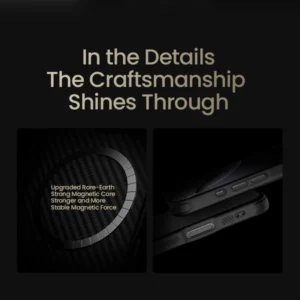 خرید گارد کربنی مگنتی کمرا استند iPhone 16 Pro Max مارک نیلکین مدل CarboProp Magnetic Fine Hole