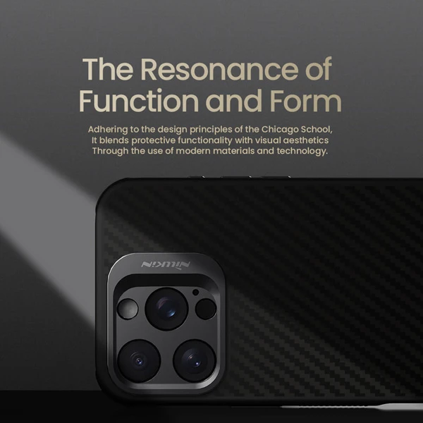 خرید گارد کربنی مگنتی کمرا استند iPhone 16 Pro مارک نیلکین مدل CarboProp Magnetic Hole