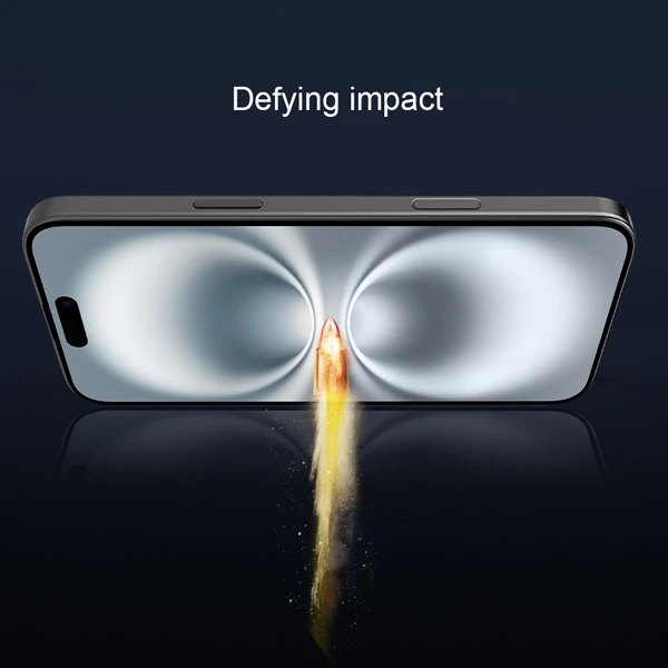 خرید گلس شیشه ای دور چسب iPhone 16 مارک نیلکین مدل 3D CP+MAX