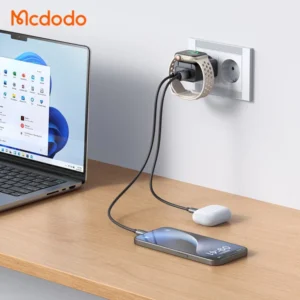 خرید شارژر دیواری 2 پورت 30 وات با شارژر وایرلس اپل واچ برند Mcdodo مدل CH-3700