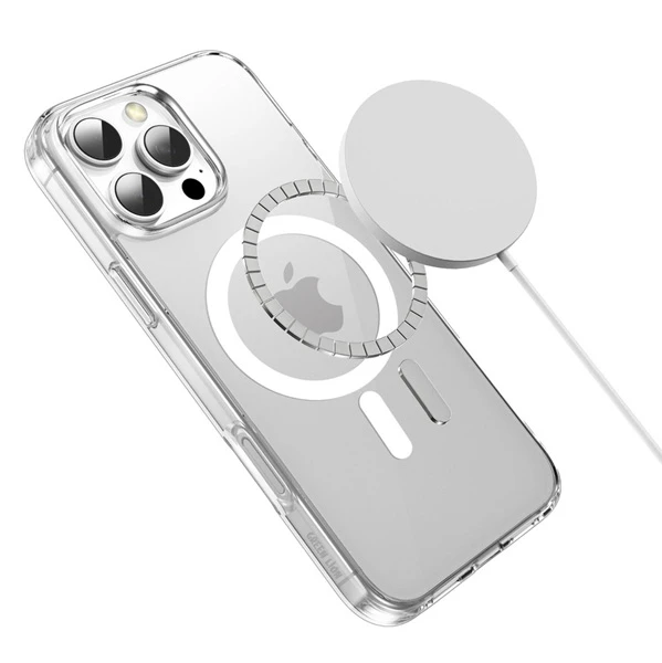 خرید قاب تمام شفاف Delgado مگ سیف iPhone 16 Pro Max مارک Green Lion