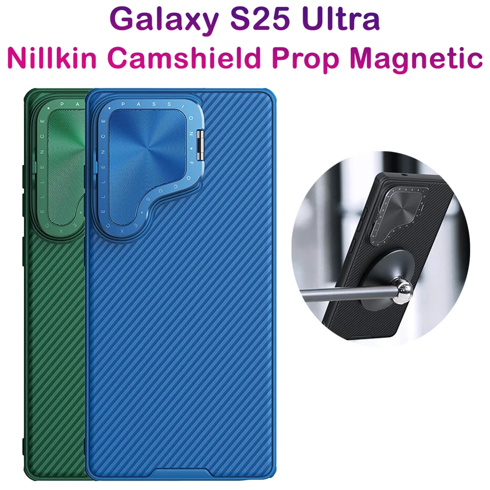 خرید قاب ضد ضربه مگنتی کمرا استند Samsung Galaxy S25 Ultra مارک نیلکین مدل Camshield Prop Magnetic