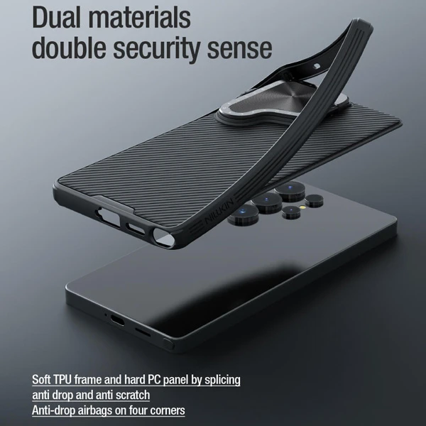 خرید قاب ضد ضربه مگنتی کمرا استند Samsung Galaxy S25 Ultra مارک نیلکین مدل Camshield Prop Magnetic