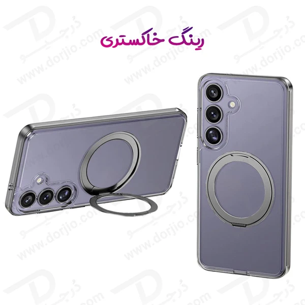 خرید کریستال شفاف رینگ استند مگ سیف Samsung Galaxy S25 Plus مارک XUNDD سری Zero Sense دارای استیکر
