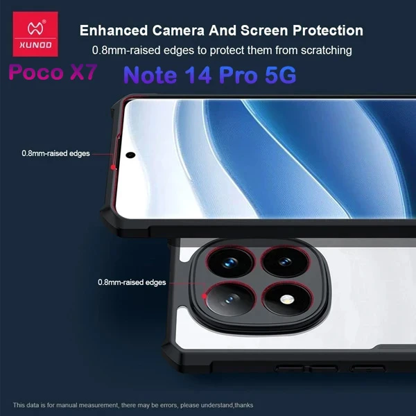 خرید کریستال شیلد شفاف Xiaomi Redmi Note 14 Pro 5G مارک XUNDD سری Beatle