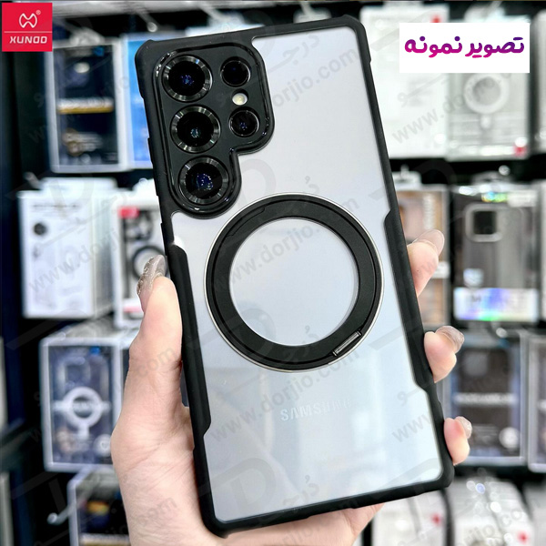 خرید گارد شفاف رینگ استند 360 درجه مگ سیف Samsung Galaxy S25 Plus مارک XUNDD سری Beatle Rotatable