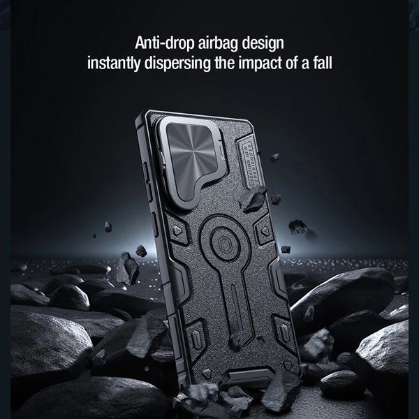 خرید گارد ضد ضربه مگنتی کمرا استند Samsung Galaxy S25 Ultra مارک نیلکین مدل Camshield Armor Prop