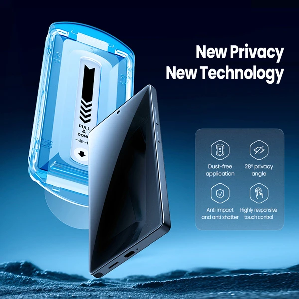 خرید گلس حریم شخصی با ابزار مخصوص نصب Samsung Galaxy S25 Ultra مارک نیلکین مدل Guardian