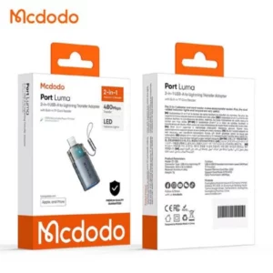مبدل دوکاره مک‌دودو مدل Mcdodo OT-7850 سری USB-A به Lightning با درگاه کارت حافظه
