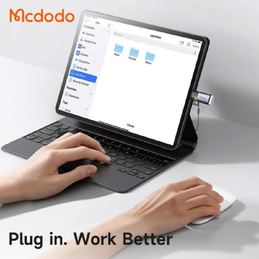 مبدل دوکاره مک‌دودو مدل Mcdodo OT-7850 سری USB-A به Lightning با درگاه کارت حافظه