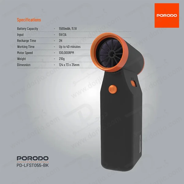 خرید توربو جت فن پرودو Turbo Jet Air Blower مارک Porodo مدل PD-LFST055-BK خرید توربو جت فن پرودو Turbo Jet Air Blower مارک Porodo مدل PD-LFST055-BK