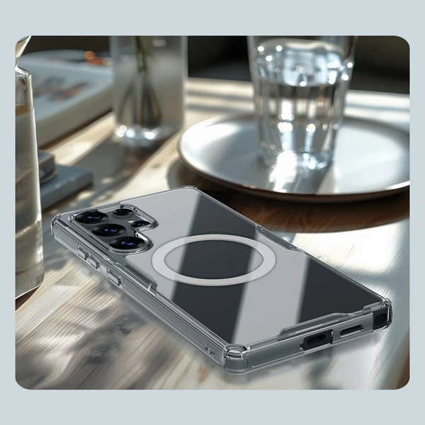 خرید قاب شفاف مگ سیف نیلکین Samsung Galaxy S25 Ultra مدل Nature TPU Pro Magnetic