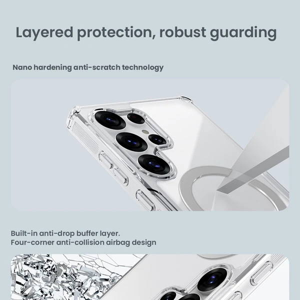 خرید قاب شفاف مگ سیف نیلکین Samsung Galaxy S25 Ultra مدل Nature TPU Pro Magnetic