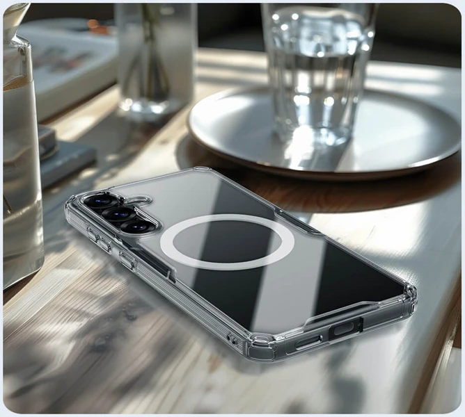 خرید قاب شفاف مگ سیف نیلکین Samsung Galaxy S25 مدل Nature TPU Pro Magnetic