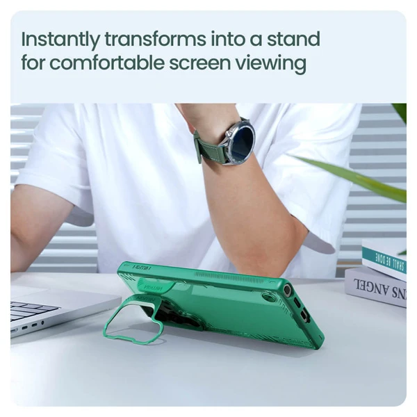 خرید قاب کریستالی استند دار Samsung Galaxy S25 Ultra مارک نیلکین مدل Iceblade Prop Frame