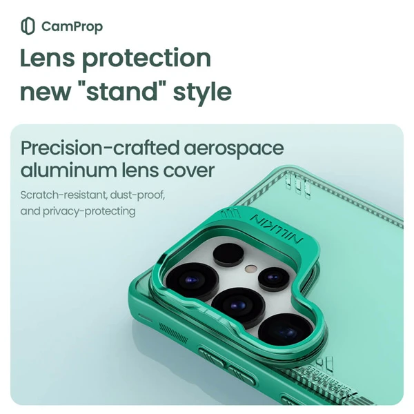 خرید قاب کریستالی استند دار Samsung Galaxy S25 Ultra مارک نیلکین مدل Iceblade Prop Frame