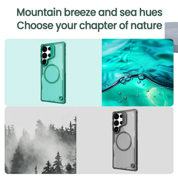 خرید قاب کریستالی مگنتی استند دار Samsung Galaxy S25 Ultra مارک نیلکین مدل Iceblade Prop Magnetic Frame