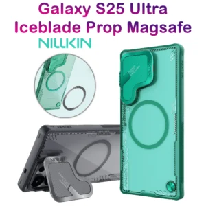 قاب کریستالی مگنتی کمرا استند Samsung Galaxy S25 Ultra مارک نیلکین مدل Iceblade Prop Magnetic