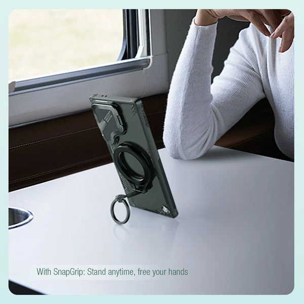 خرید قاب کریستالی مگنتی کمرا استند Samsung Galaxy S25 Ultra مارک نیلکین مدل Iceblade Prop Magnetic