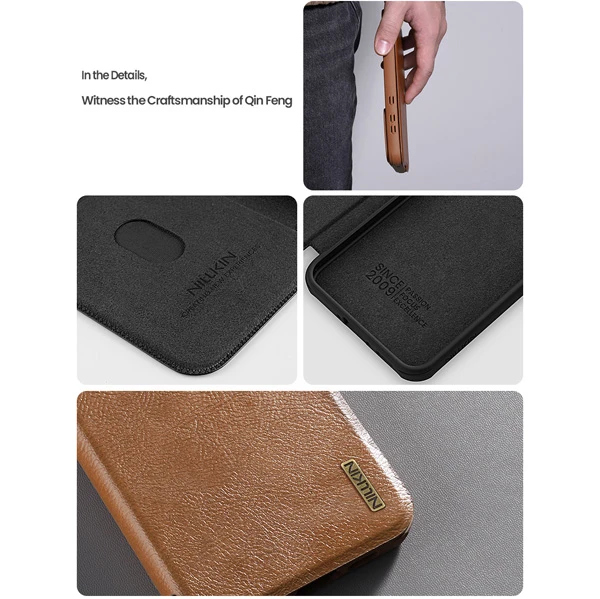 خرید کیف چرمی محافظ دوربین دار Samsung Galaxy A36 مارک نیلکین مدل Qin Pro خرید کیف چرمی محافظ دوربین دار Samsung Galaxy A36 مارک نیلکین مدل Qin Pro