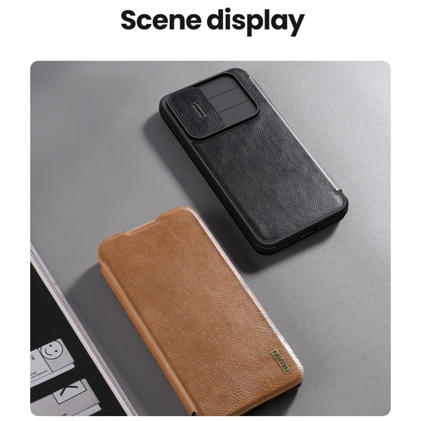 خرید کیف چرمی محافظ دوربین دار Samsung Galaxy A36 مارک نیلکین مدل Qin Pro خرید کیف چرمی محافظ دوربین دار Samsung Galaxy A36 مارک نیلکین مدل Qin Pro