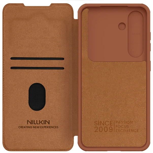 خرید کیف چرمی محافظ دوربین دار Samsung Galaxy S25 Plus مارک نیلکین مدل Qin Pro