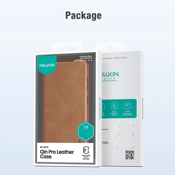 خرید کیف چرمی محافظ دوربین دار Samsung Galaxy S25 مارک نیلکین مدل Qin Pro