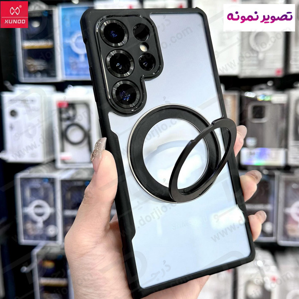 خرید گارد شفاف رینگ استند 360 درجه مگ سیف Samsung Galaxy S25 مارک XUNDD سری Beatle Rotatable
