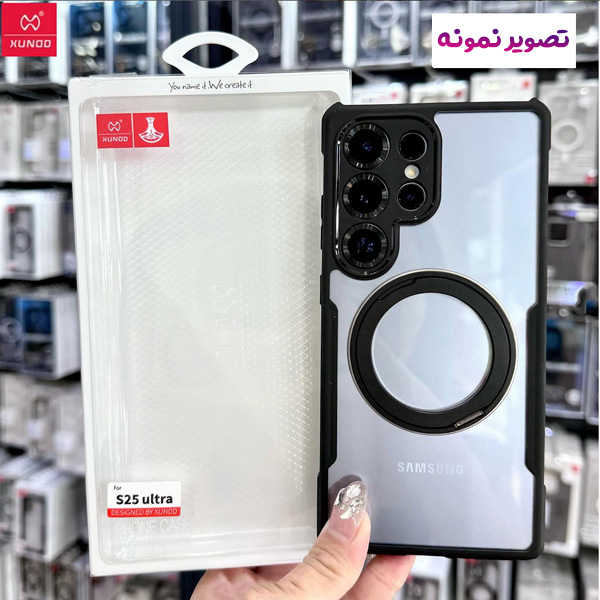 خرید گارد شفاف رینگ استند 360 درجه مگ سیف Samsung Galaxy S25 مارک XUNDD سری Beatle Rotatable