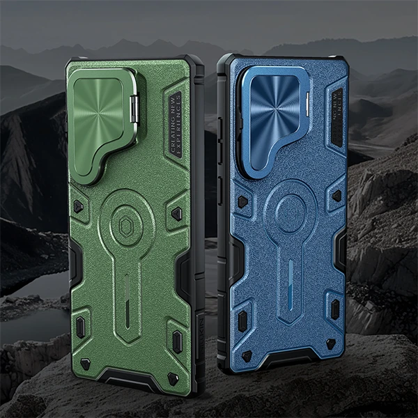 خرید گارد ضد ضربه مگنتی کمرا استند Samsung Galaxy S25 Ultra مارک نیلکین مدل Camshield Armor Prop